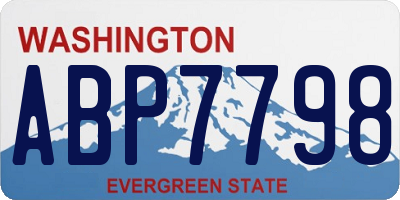 WA license plate ABP7798