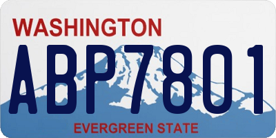 WA license plate ABP7801