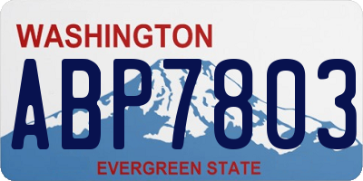 WA license plate ABP7803