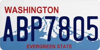 WA license plate ABP7805