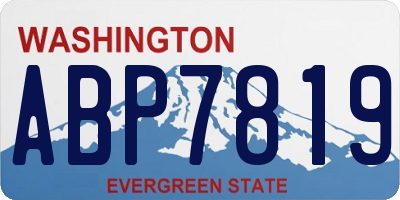 WA license plate ABP7819