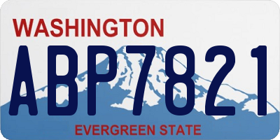 WA license plate ABP7821