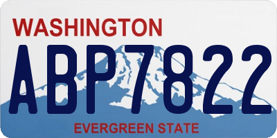 WA license plate ABP7822
