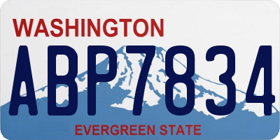 WA license plate ABP7834