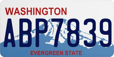 WA license plate ABP7839