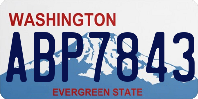 WA license plate ABP7843