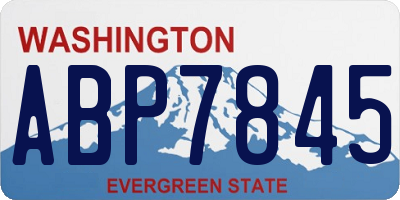 WA license plate ABP7845