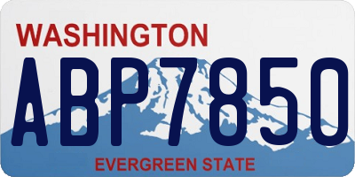 WA license plate ABP7850