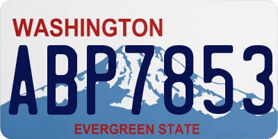 WA license plate ABP7853