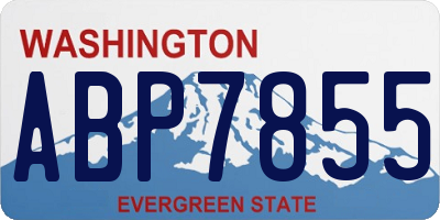 WA license plate ABP7855