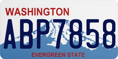 WA license plate ABP7858