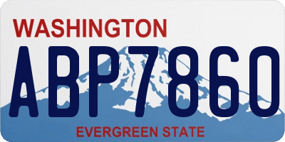 WA license plate ABP7860