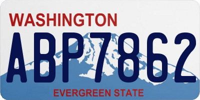 WA license plate ABP7862