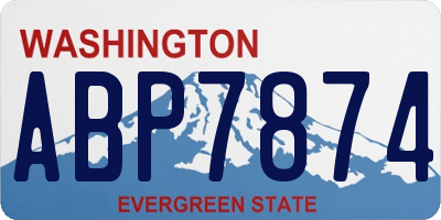WA license plate ABP7874