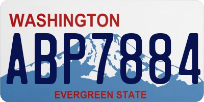 WA license plate ABP7884