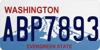 WA license plate ABP7893