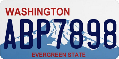 WA license plate ABP7898