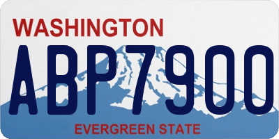 WA license plate ABP7900