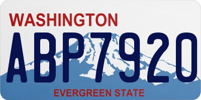 WA license plate ABP7920
