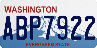 WA license plate ABP7922