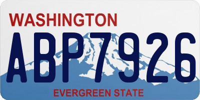 WA license plate ABP7926
