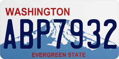 WA license plate ABP7932