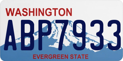 WA license plate ABP7933