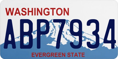 WA license plate ABP7934