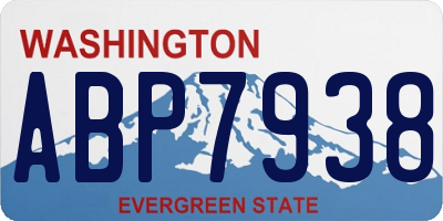 WA license plate ABP7938