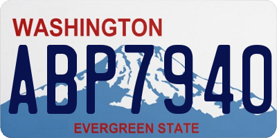 WA license plate ABP7940