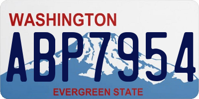 WA license plate ABP7954