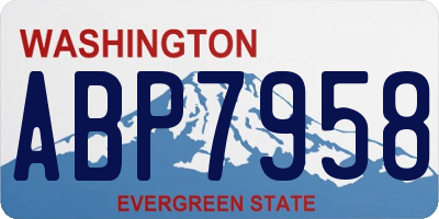 WA license plate ABP7958