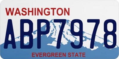 WA license plate ABP7978
