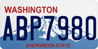 WA license plate ABP7980