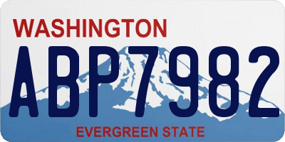 WA license plate ABP7982
