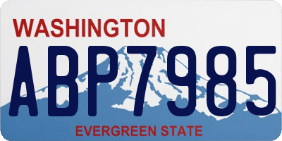 WA license plate ABP7985