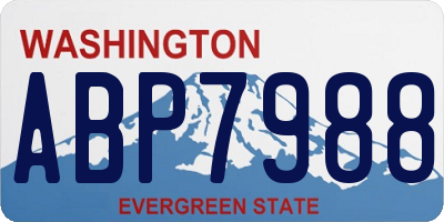 WA license plate ABP7988