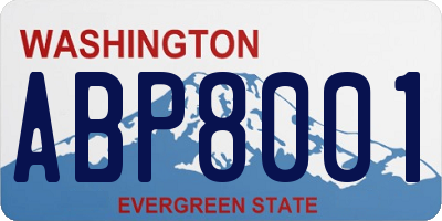WA license plate ABP8001