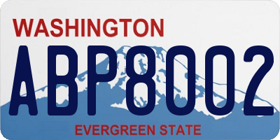 WA license plate ABP8002