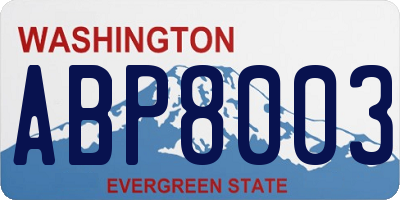 WA license plate ABP8003