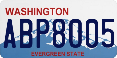 WA license plate ABP8005