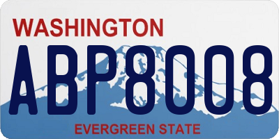 WA license plate ABP8008