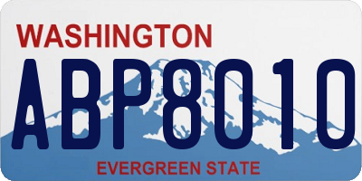 WA license plate ABP8010