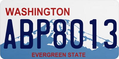 WA license plate ABP8013