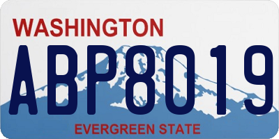 WA license plate ABP8019