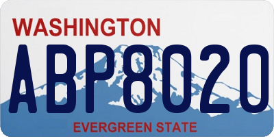 WA license plate ABP8020