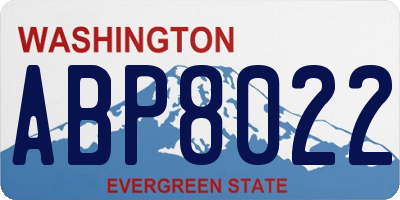 WA license plate ABP8022