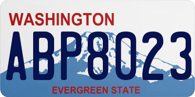 WA license plate ABP8023