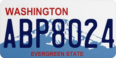 WA license plate ABP8024