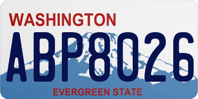 WA license plate ABP8026